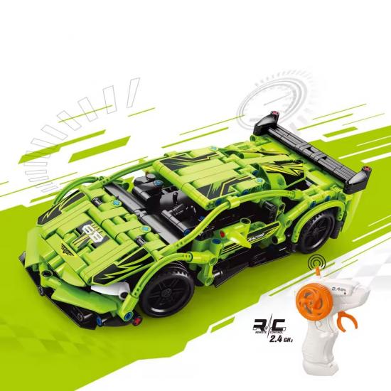 RC Sports Car Sportski Automobiil na daljinski upravljač kockice na sklapanje zeleni