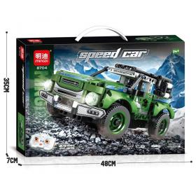 Džip na daljinski upravljač zeleni Mingdi Speed Car 8705, kockice za sklapanje