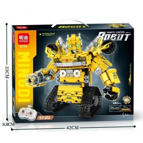 RC Robot na daljinski Mingdi 8733 žuti robot kockice za sklapanje 442 dela